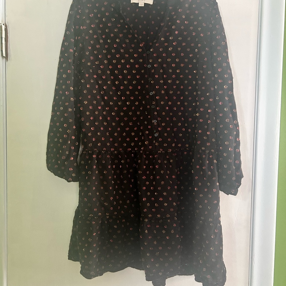 Loft Black Shimmer Dor Dress